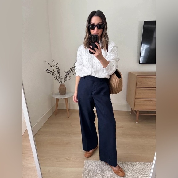 NWT! Banana Republic Sea Salt Navy High-Rise Linen Blend Pant - Multiple💛 - Picture 5 of 5